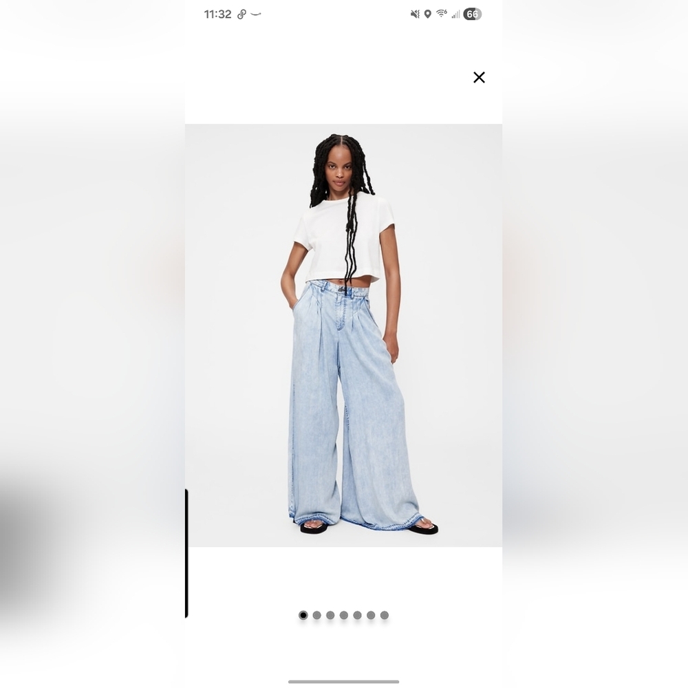 GapStudio High Rise Draped Denim Trousers